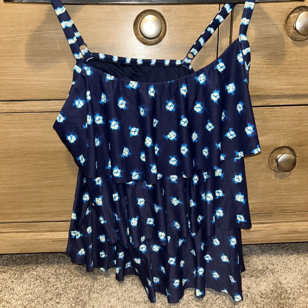 Beach House 3 Tiered Ruffle swimming top tank size 12